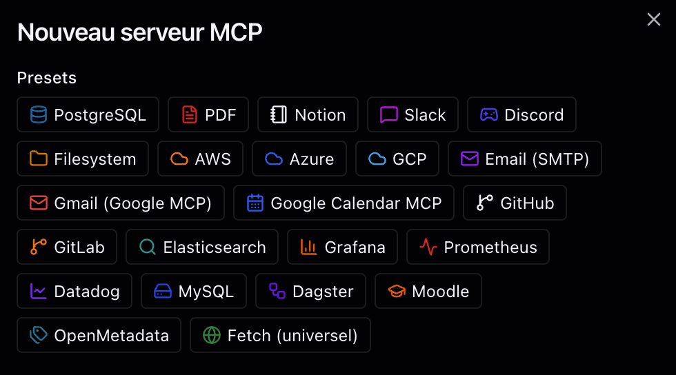 TaTi — Nouveau serveur MCP, grille des presets